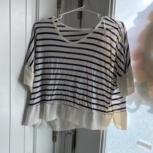 Zara black and white striped top